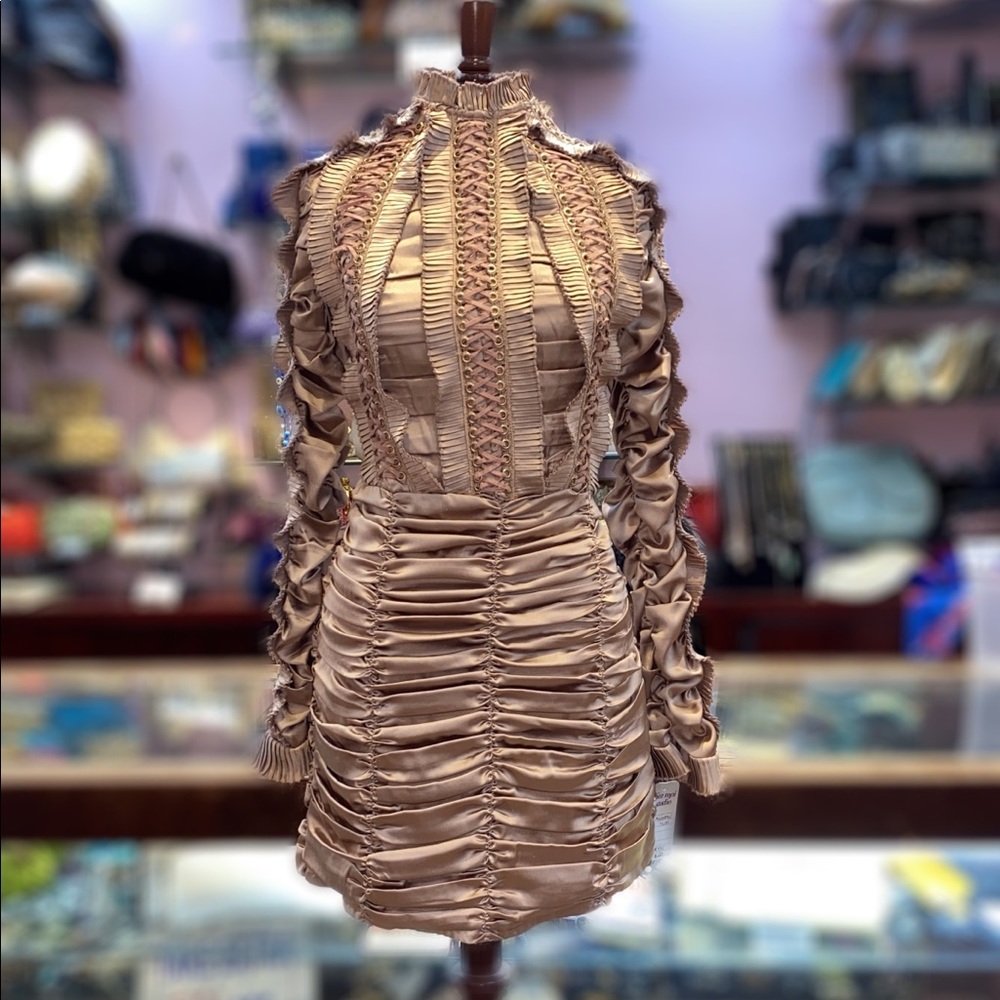 Runway rose gold mini dress